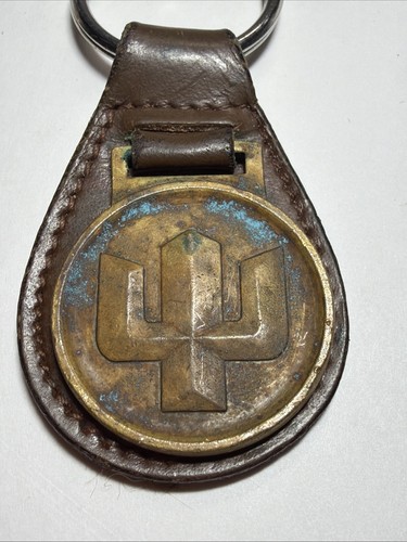Vintage Lockheed Trident II Submarine Leather brass Key holder 1st Out load 1990
