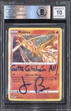 2022 Pokemon SWSH Brilliant Stars #21 Moltres Jason Paige Signed BGS 10 Auto