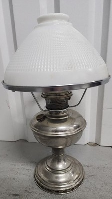 Aladdin Model 11 Brass oil lamp Glass Cover Kerosene Made in USA
