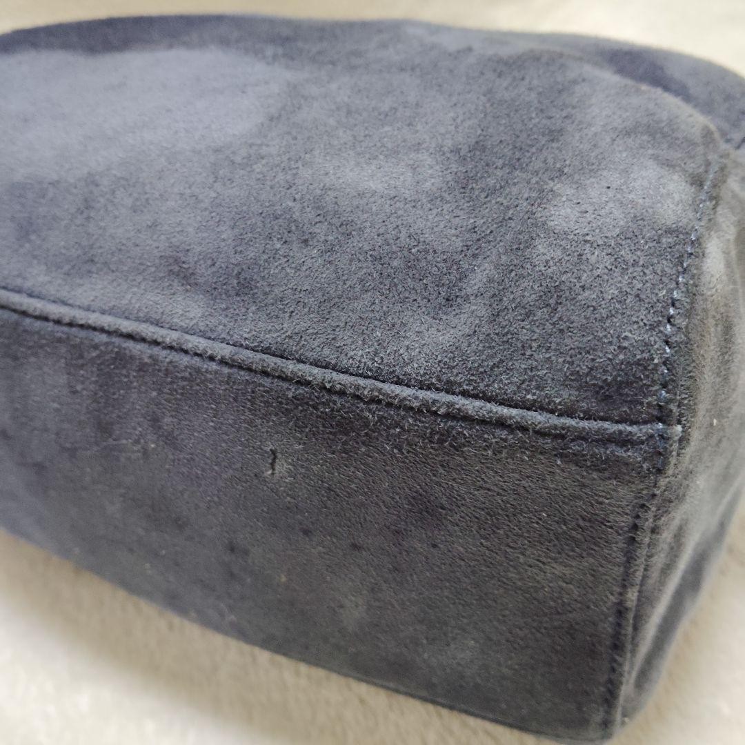 PRADA Mini Handbag Chain Suede Triangular Logo Go… - image 12