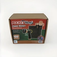 Pocket Hose Copper Bullet 100FT With Thumb Spray Nozzle AS-SEEN-ON-TV, 650psi