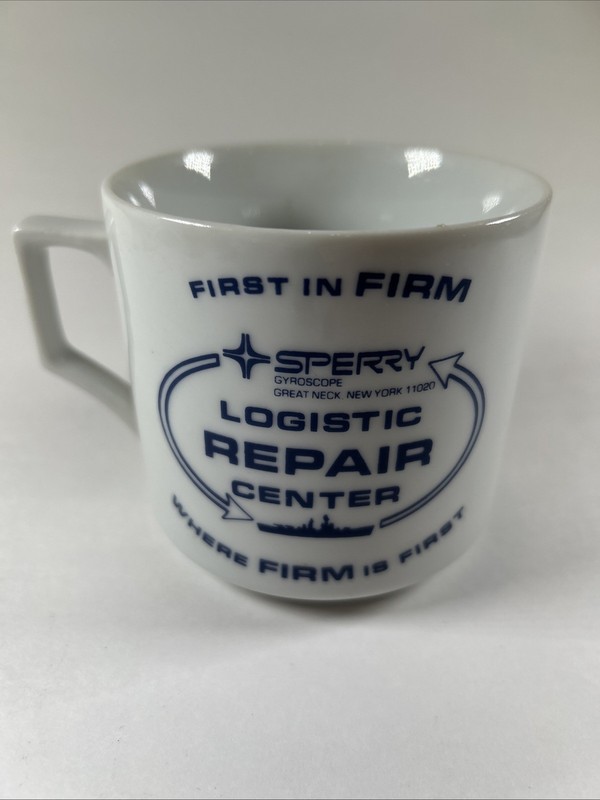 Vintage Sperry Gyroscope, Great Neck NY Mug FIRST IN FIRM Great Advertising