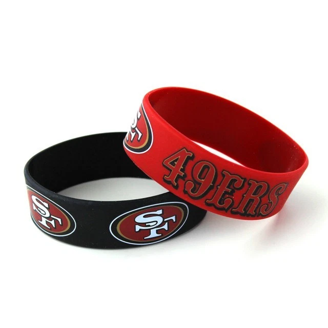 NFL San Francisco 49ers Goma Silicona Pulsera Paquete de 2 Foto 2 de 4
