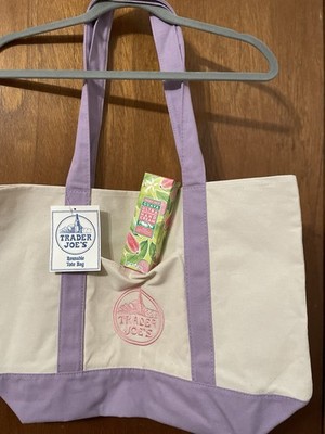 Trader Joe s Lavender Large Canvas Tote And Guava Hand Cream New
