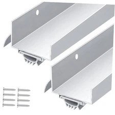 Pcs 1-3/4 x 36 U Shaped Aluminum Door Bottom Sweep with Drip Cap Screw 2 Silver