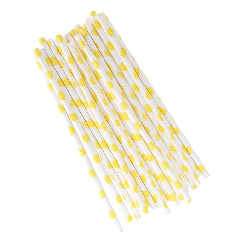 50pcs Beverage Straws Fruit Pattern Biodegradable Paper Straws For Beach ~ - Picture 7 of 22