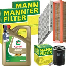 MANN INSPEKTIONSPAKET+CASTROL 5W-40 ÖL passend für 1.4 FIAT 500 C 312 BIS 08/11