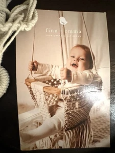 NEW Finn et Emma Macrame Swing - Pelle de bébé en coton biologique macramé NWT