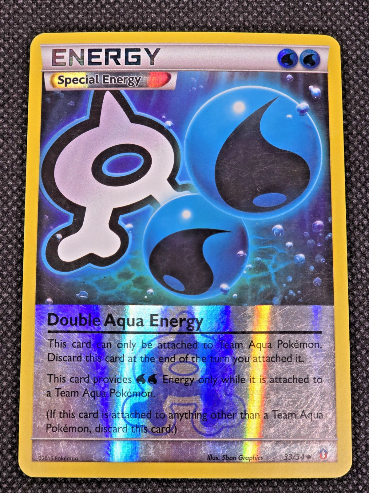 Double Aqua Energy Reverse Holo Uncommon Double Crisis 33/34 LP -- L32