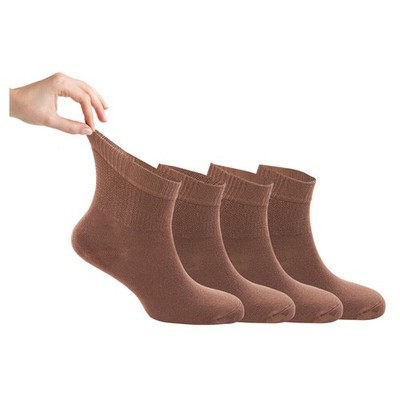 Womens Bamboo Diabetic Ankle Socks Loose Lightweight 4 pairs For Swollen Legs