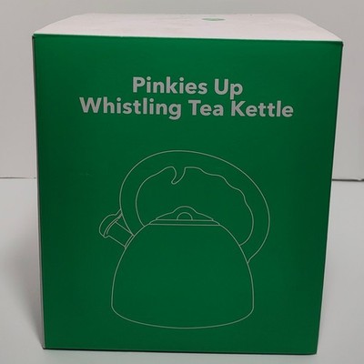 Pinkies Up Whistling Tea Kettle Steel With Lid No Dents Brand New
