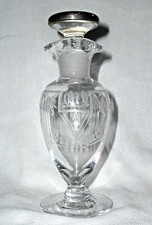 WATSON Cut GLASS OIL~VINEGAR STERLING Stopper CRUET  7.25" High  *NO monogram