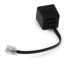 Telephone Adapter, 4-Prong to RJ-11 Modular, Black 7 inches,