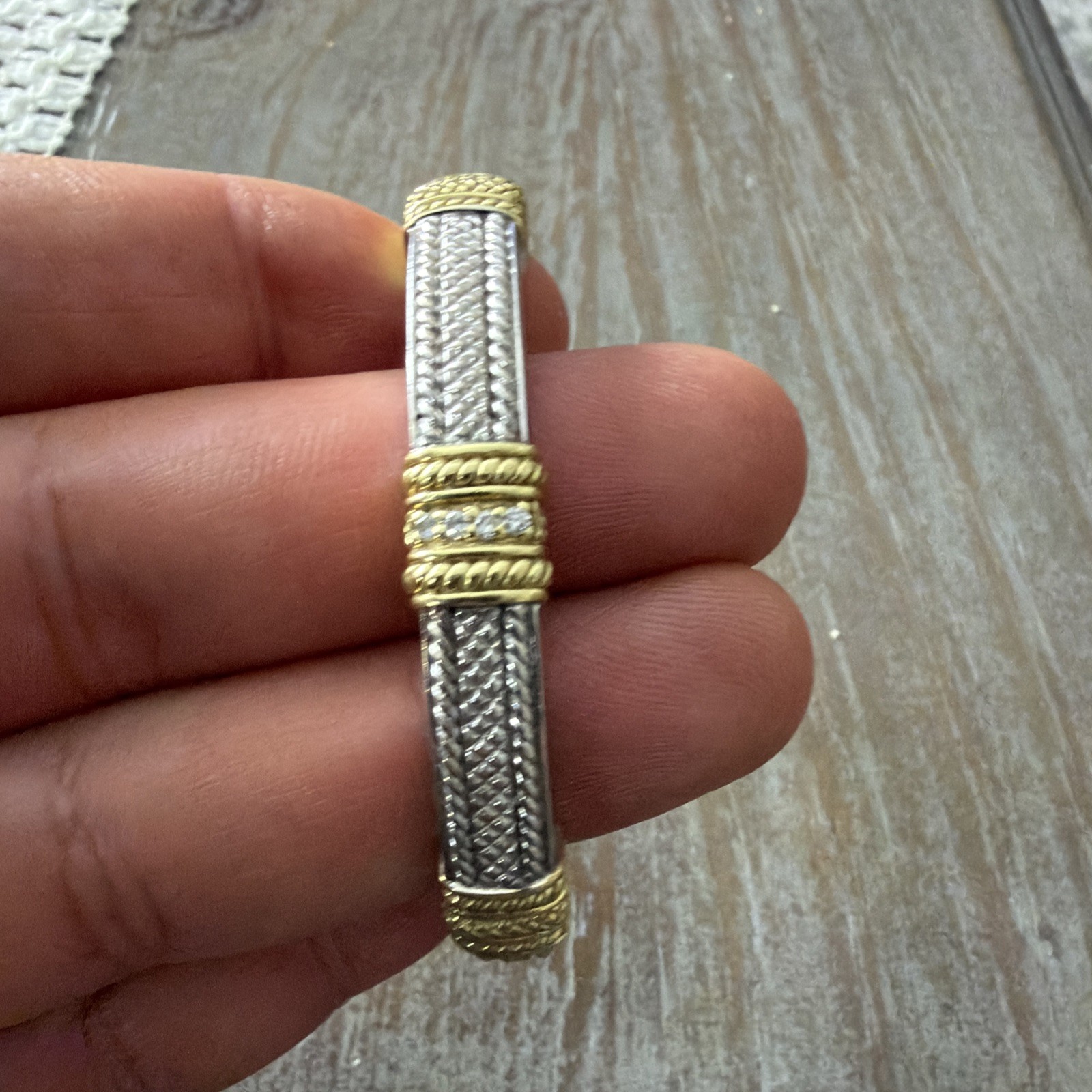 Judith Ripka Solid Bangle Bracelet Sterling Silve… - image 5