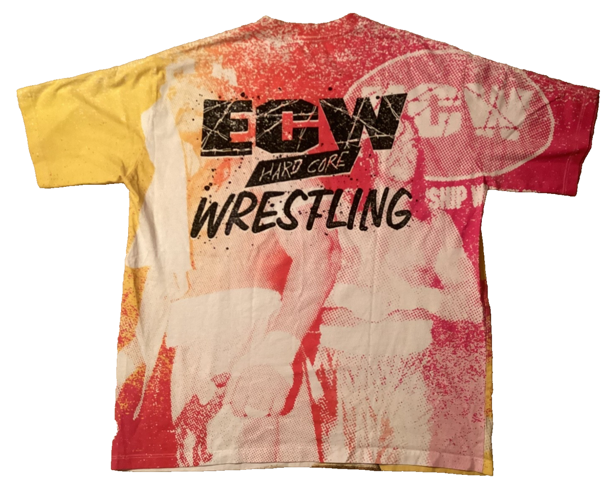 VERY RARE VTG SABU ALL OVER PRINT DOUBLE SIDED T SHIRT 2XL ECW WWF