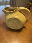 Vintage McCoy Shamrock Clover Pitcher Ice Lip 1940s Yellow READ CHiP MCM 7"