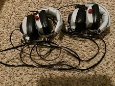 TWO Vintage Audio Com First & Second Passenger Voice Activated Intercom Headsets