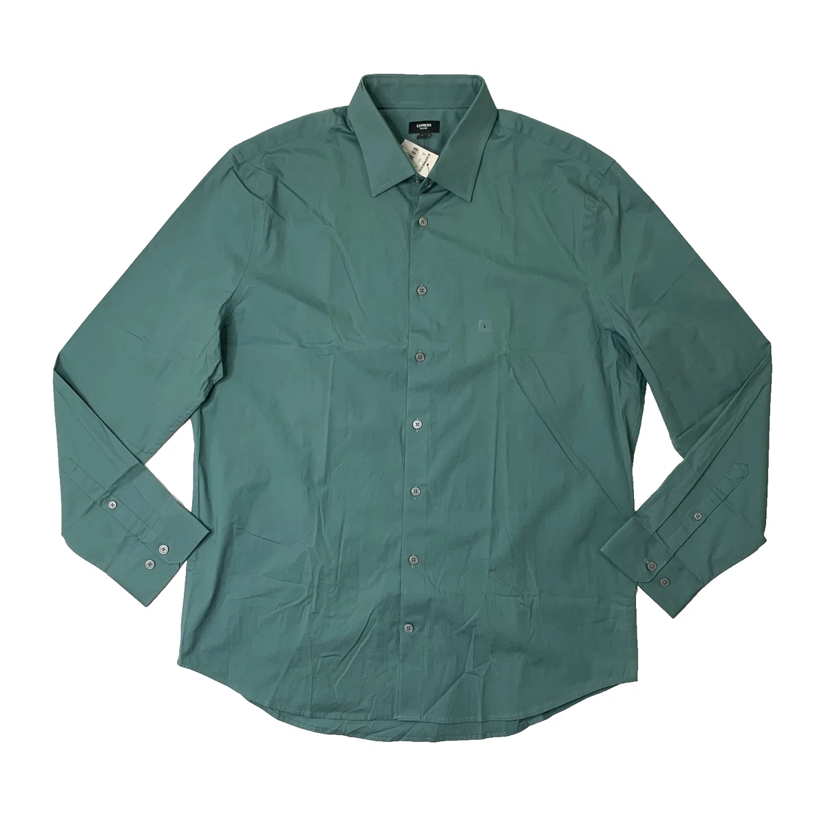 Express Green Solid Dress Shirts for Men for sale | eBay