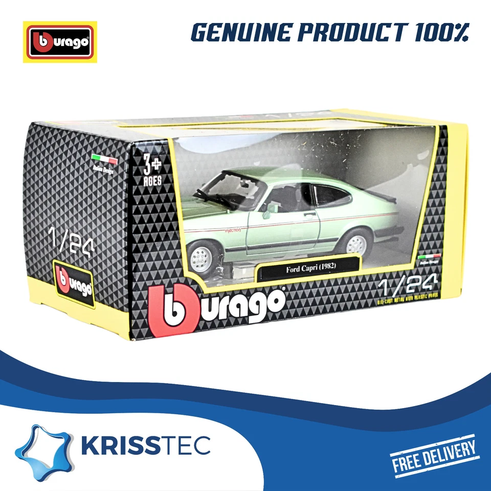 Bburago 21093 Ford Capri Mk3 2.8 Injection 1982 in Light Metallic Green 1 24
