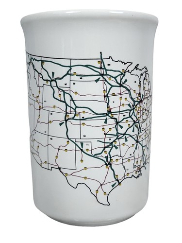 Innovative Intermodal Service Burlington RR & Highways Map Coffee Mug Tea Cup - 第 3/8 張圖片