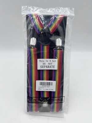 Satinior Rainbow Suspenders with Bow Tie Womens E6