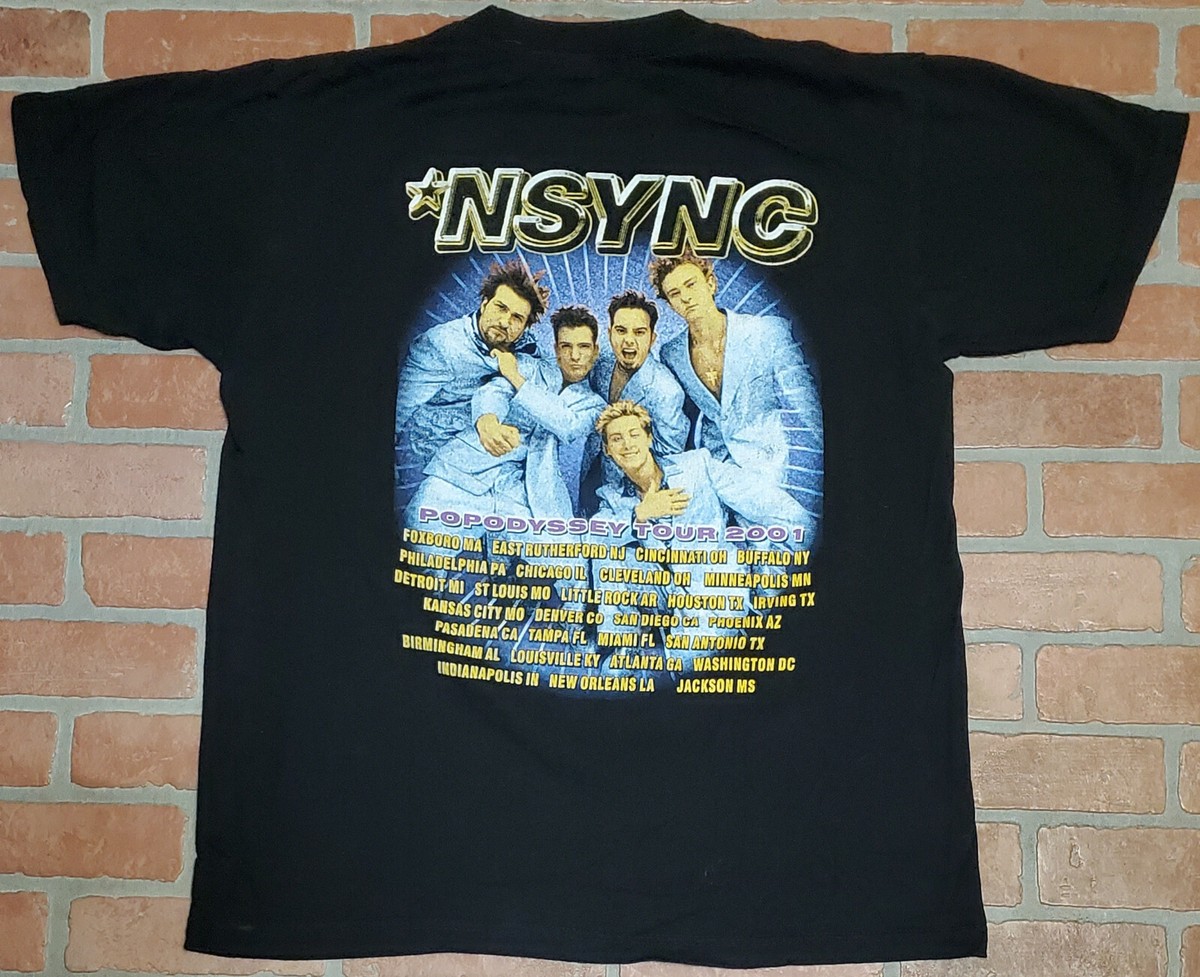 VTG NSYNC PopOdyssey concert tour t shirt LARGE Timberlake double 
