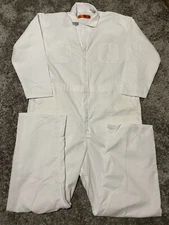 Red Kap unlined Coveralls Twill Mens 52 LN  CT10WH4 long sleeve   White