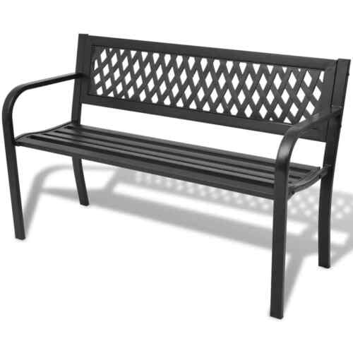 118x50x75cm Outdoor Garden Porch Bench Cast Iron Metal Patio Park Bench Chairs - Picture 1 of 4