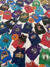 TRUE Vintage NBA BASKETBALL teams Logos Twin FLAT Sheet Made in USA! VIBRANT!