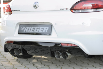 Rieger Heckeinsatz Diffusor 4-Rohr passt bei VW Scirocco III R & R-Line 00088085