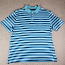 Saddlebred Polo Shirt Mens Size Large Blue Striped