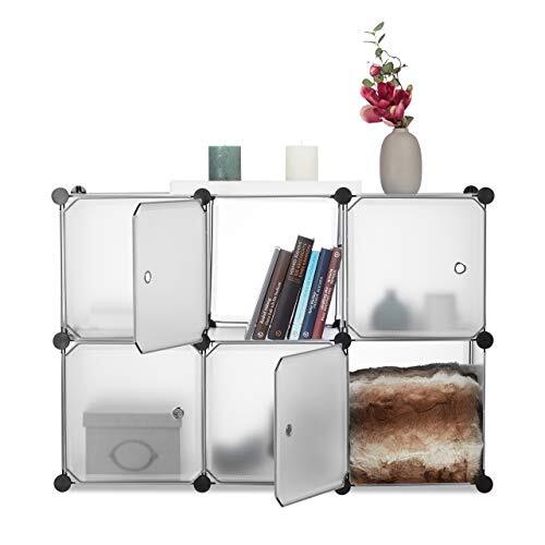 Relaxdays Étagère Cubes penderie Armoire Rangement 6 casiers Plastique