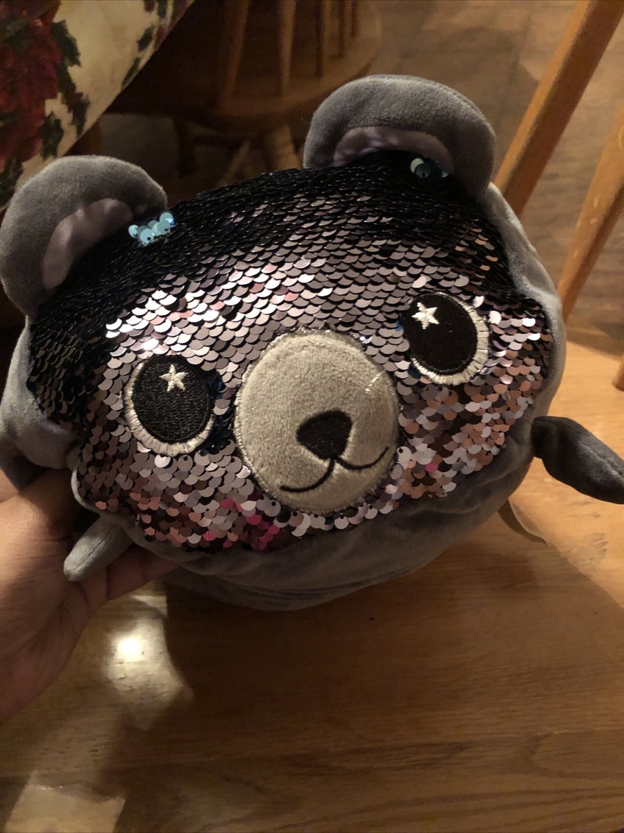 Moosh Moosh Cody The Bear Gray Plush Blue/Silver Sequins 8