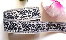 Jacquard Ribbon, 15/16 inch  Lt. Gold - Black price per yard