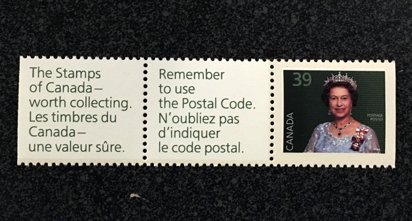 Guide Plus Ii Label 1990CANADA #1167asi 39c Queen Elizabeth II - Booklet Single Plus 2 ...
