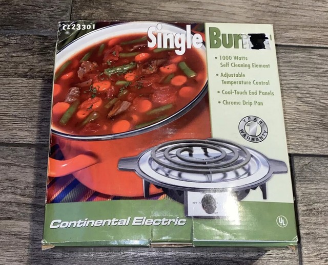 CONTINENTAL Electric Single Burner Hot Plate Rv/dorm/etc 750 Watts for