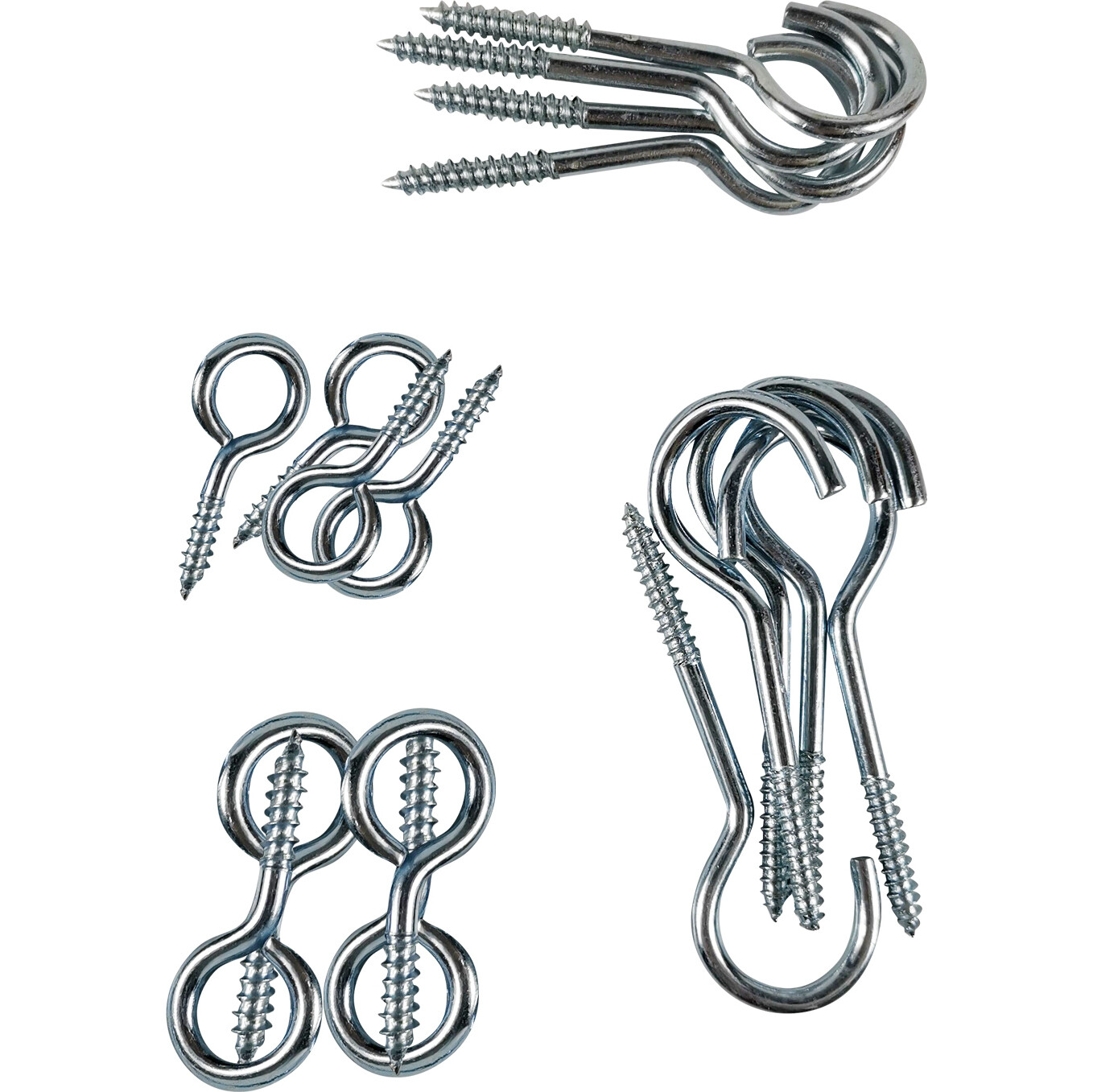 10 x Assorted Screw Hook and Eye