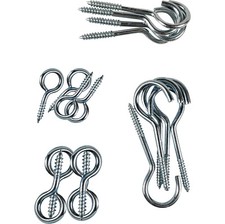 10 x Assorted Screw Hook and Eye