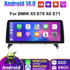 For BMW X5 E70 X6 E71 CIC 12.3" Android 14 6G 64GB Car GPS Stereo Radio Carplay