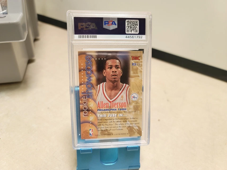 1996 Stadium Club Allen Iverson Rookie Showcase RC PSA 9 MINT🤩T6953 - Image 4 of 4