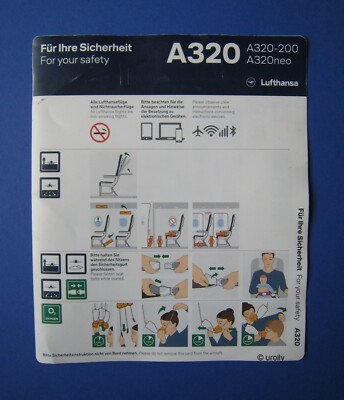 LUFTHANSA LH A320-200 A320neo SAFETY CARD Instructions  07.22  V TN 41300027