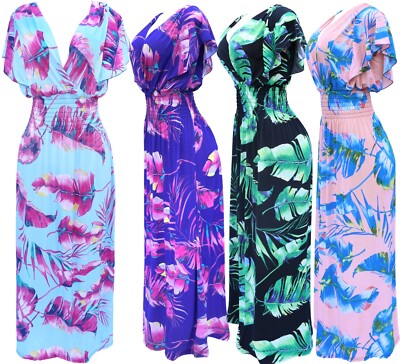 Women's Hawaiian Smocked Maxi Dress Cocktail Party Evening Summer Beach Sundress | eBay Women's Hawaiian Smocked Maxi Dress Cocktail Party Evening Summer Beach Sundress | eBay