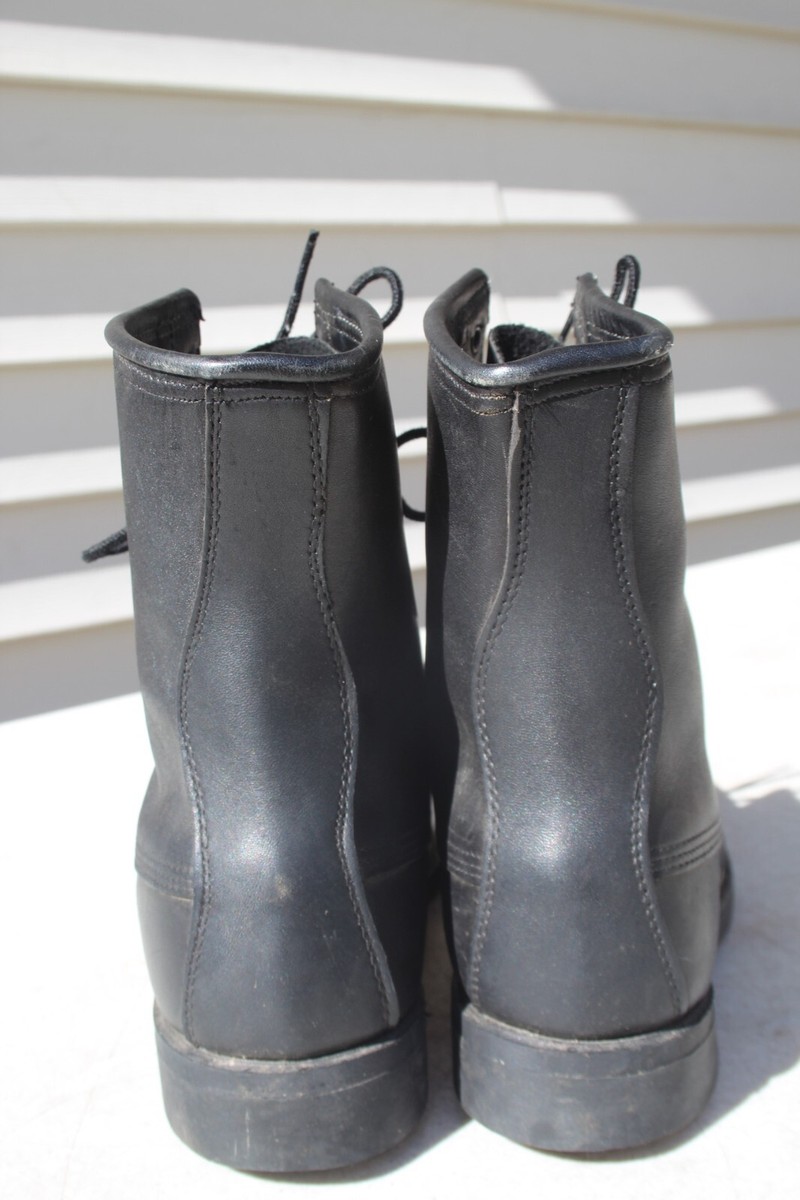 VTG 1986 COVE BLACK LEATHER MILITARY MOTRCYCLE STEEL TOE  display picture 1