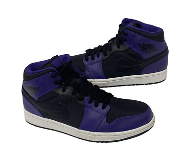 Chaussures montantes Nike Air Jordan rétro mi noir foncé Concord