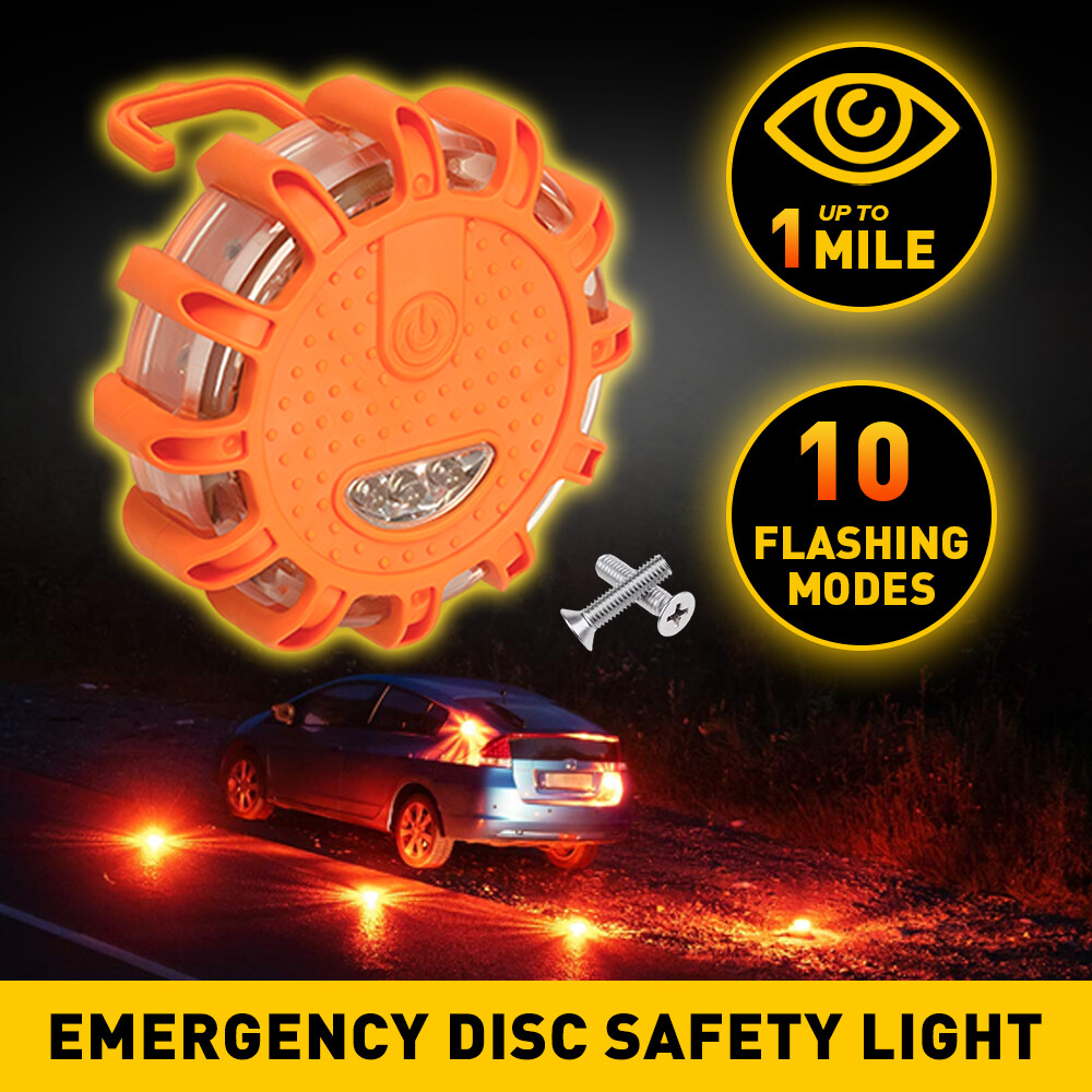 LED Yellow +White  Car Round Beacon Warning Strobe Warning Lights 1pc
