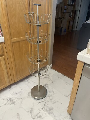 Vintage Metal Spinning Tier Adjustable Shoe Rack