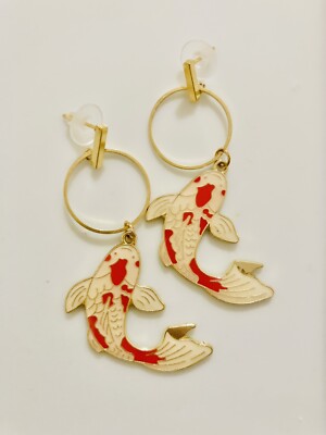Japanese Koi Fish Earrings, Unique, Surgical stainless steel, High Quantity