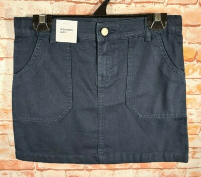 BNWT Girls Sz 12 Rivers Anko Brand Navy Cotton Drill Short Mini Style Skirt 