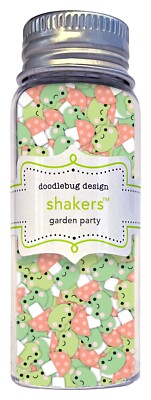 Doodlebug Shakers Garden Party Frogs Mushrooms Fillers for Cards & Crafts