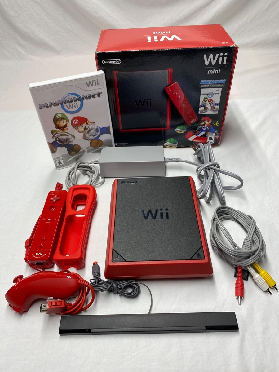 Nintendo Wii Mini Console Bundle - Original Box With Mario Kart